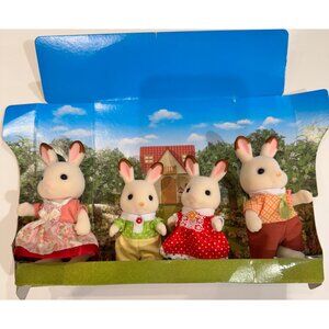 Calico Critters Chocolate Rabbit Family Figures Set New No Box